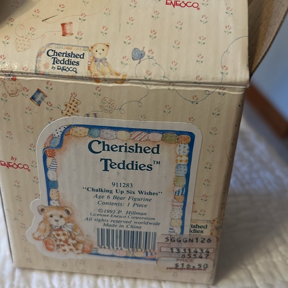 Cherished Teddie Bear Figurine- “Chalking Up Six Wishes” - Picture 9 of 9